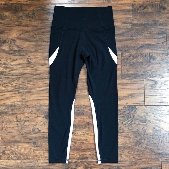 Athleta • Colorblock Salutation Stash Pocket Tight 7/8 black white leggings - Picture 10 of 12